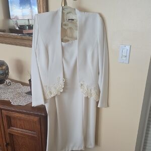 Karen Millen Cream Dress with Lace Detail